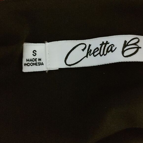 Chetta B black floral print dress  Sz  S - Picture 5 of 5